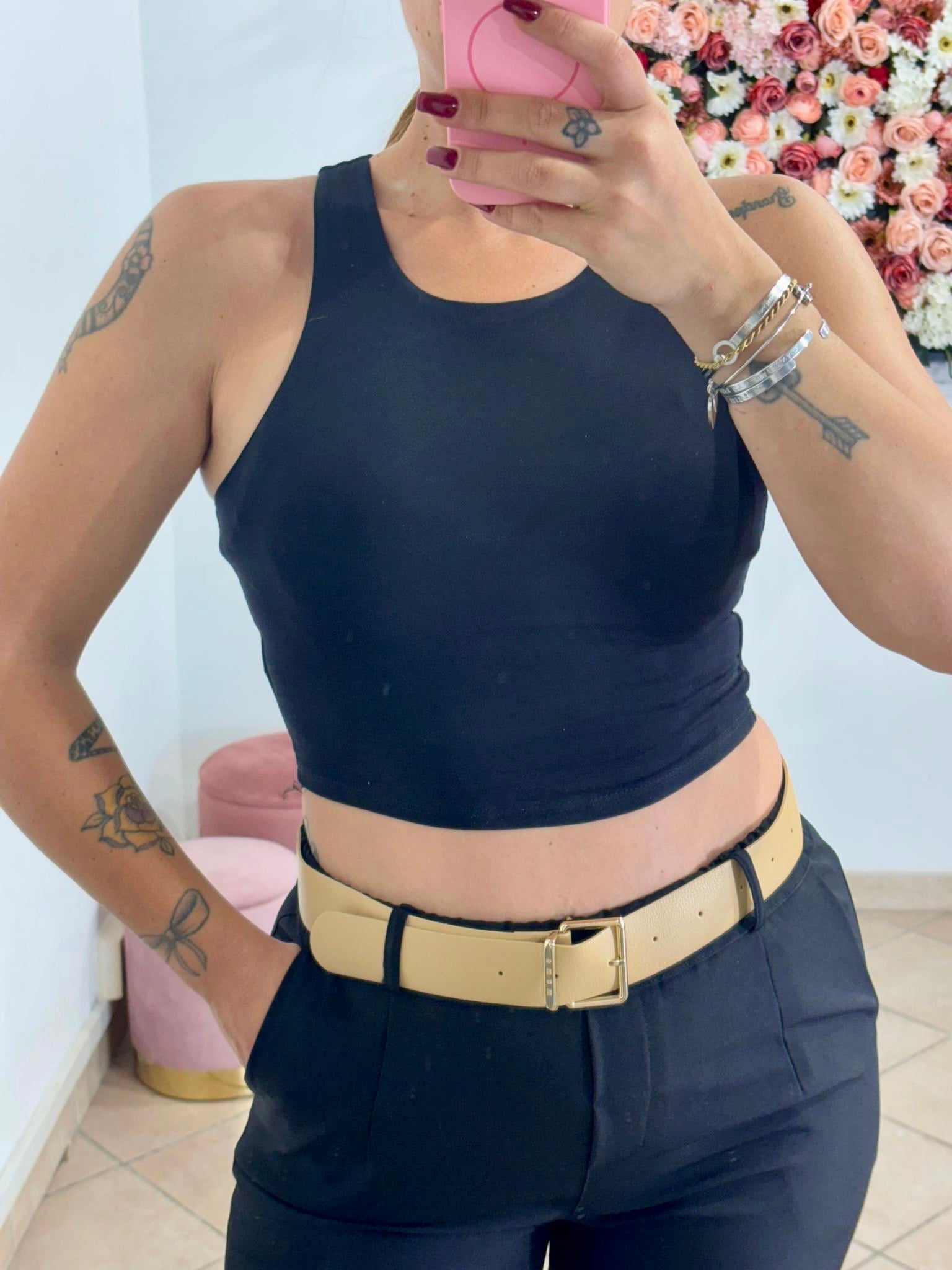 Top scollo americano